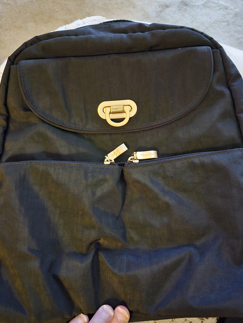 Baggallini Naples Rfid Convert To A Sling Bag Or Backpack 11" W 12" 4.5 D Black